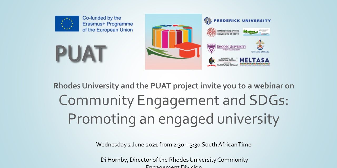 Community Engagement and SDGs – Promoting an engaged university Community Engagement and SDGs - Promoting an engaged university