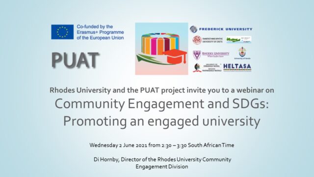 Community Engagement and SDGs – Promoting an engaged university Community Engagement and SDGs - Promoting an engaged university