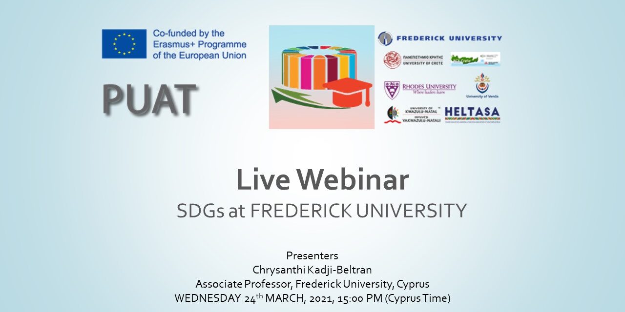 PUAT – SDGs at FREDERICK UNIVERSITY PUAT - SDGs at FREDERICK UNIVERSITY